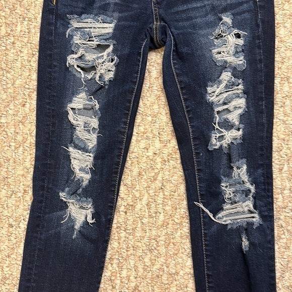 American Eagle size 4 short skinny distressed denim - Picture 4 of 8